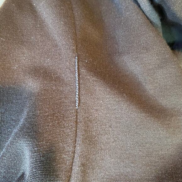 Vintage ILGWU Union Made Brown Polyester Mock Neck Chevron Shift Dress - Picture 9 of 11